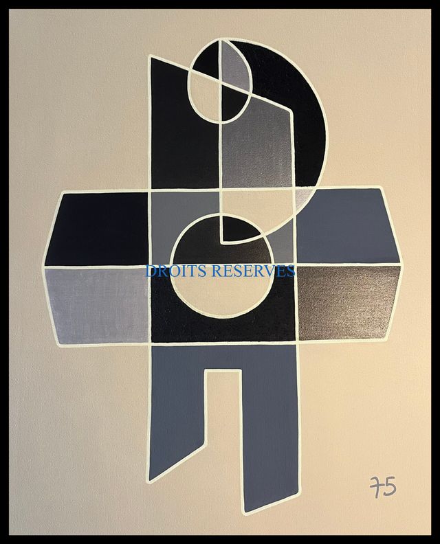 Peinture acrylique sur toile n°75069, 65 × 54 cm