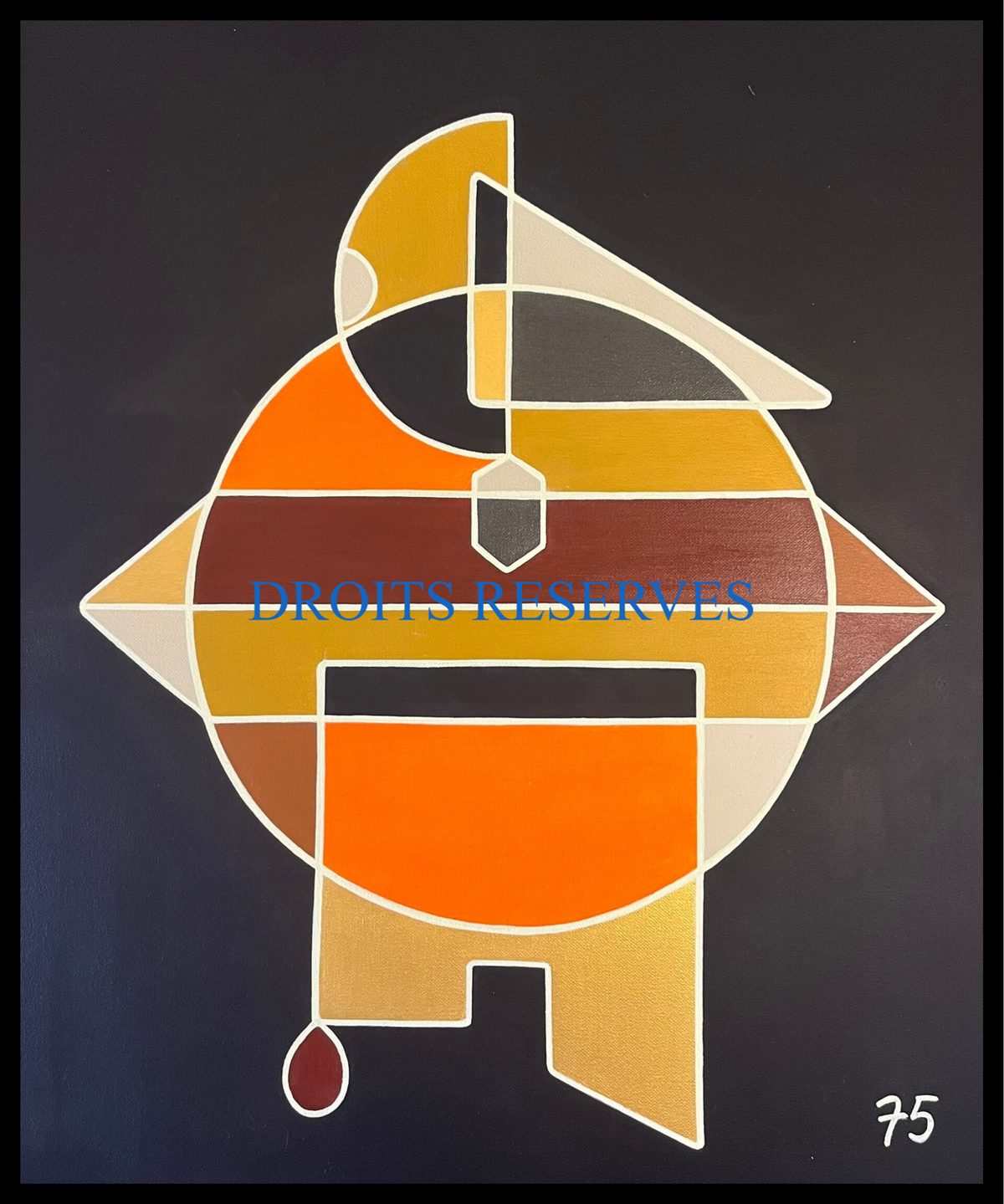 Peinture acrylique sur toile n°75073, 65 × 54 cm