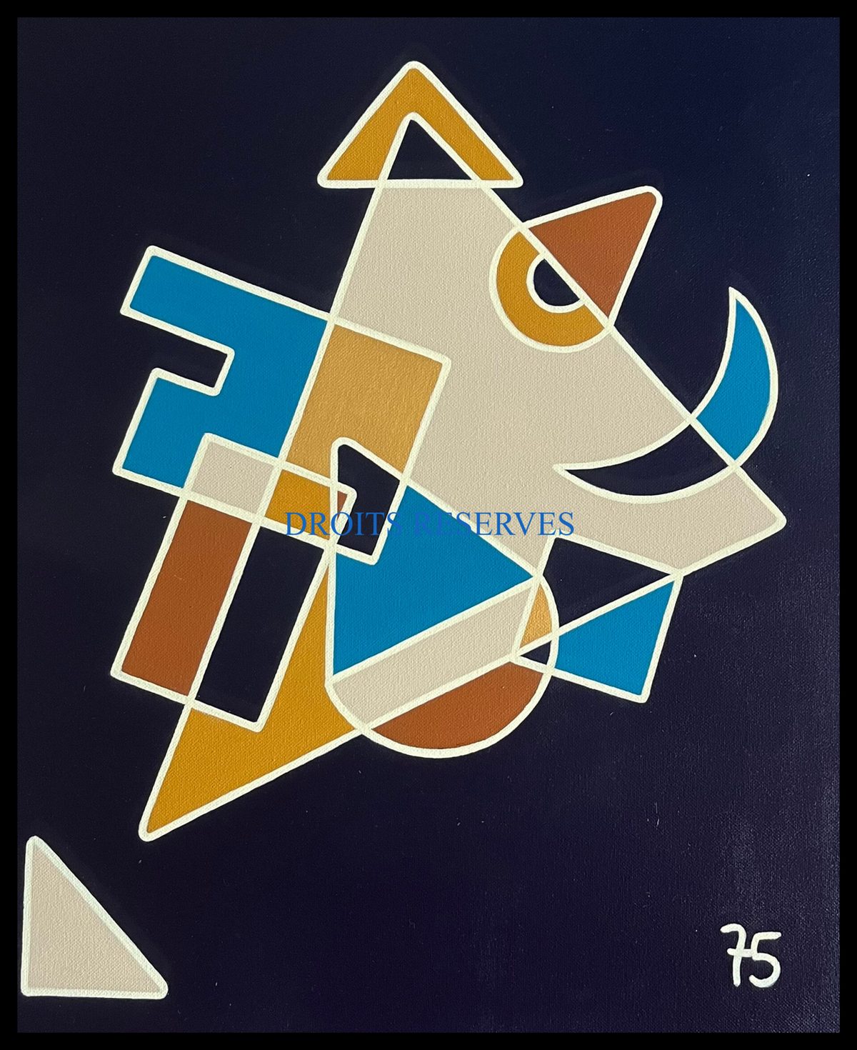 Peinture acrylique sur toile n°75081, 55 × 46 cm