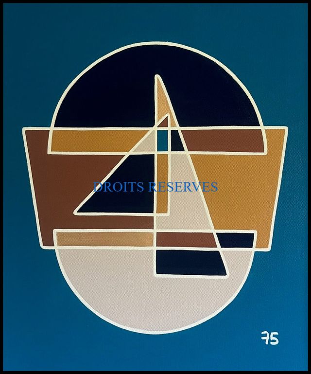Peinture acrylique sur toile n°75093, 46 × 38 cm