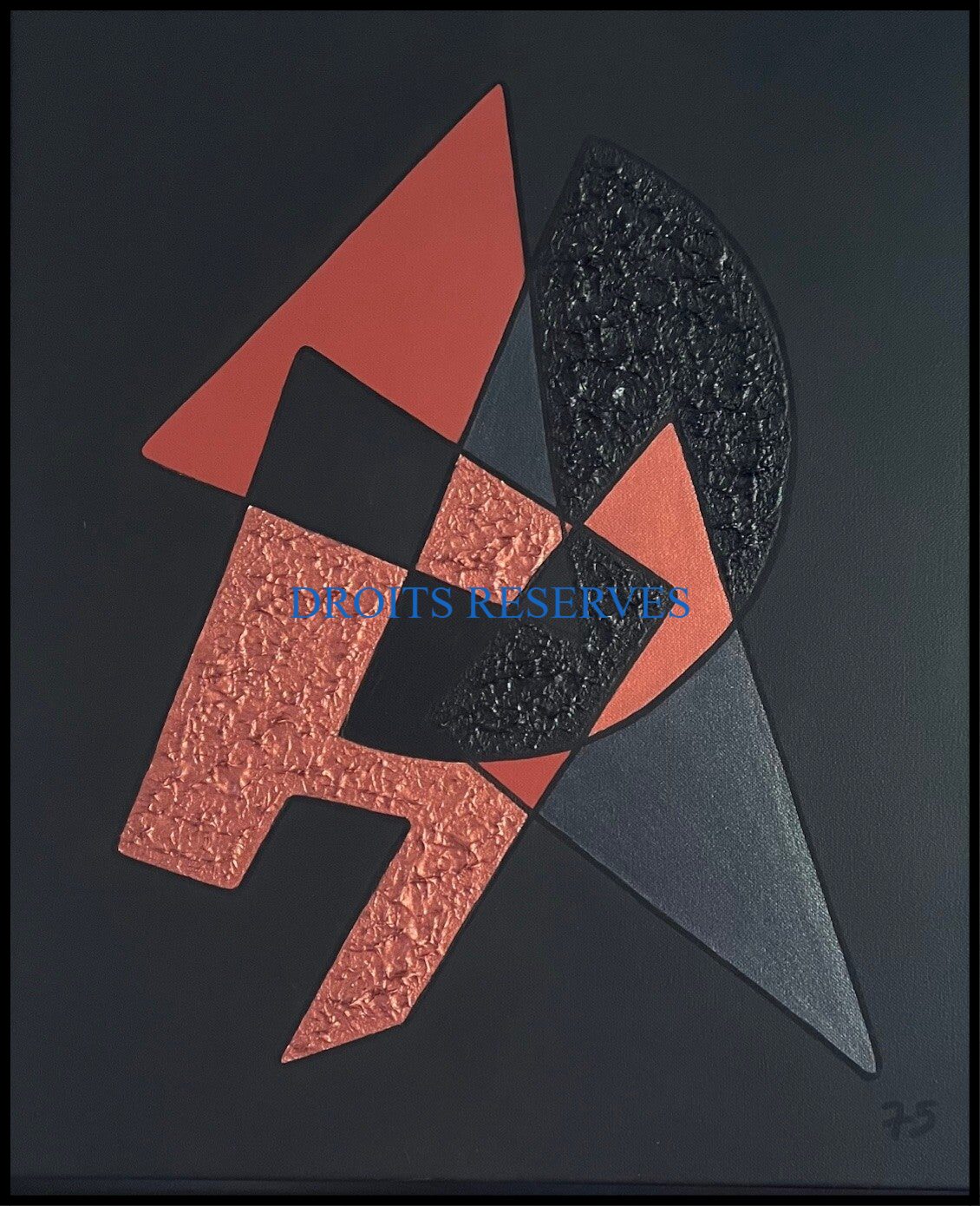 Peinture acrylique sur toile n°75094, 55 × 46 cm