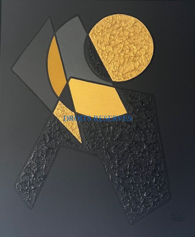 Peinture acrylique sur toile n°75100, 46 × 38 cm