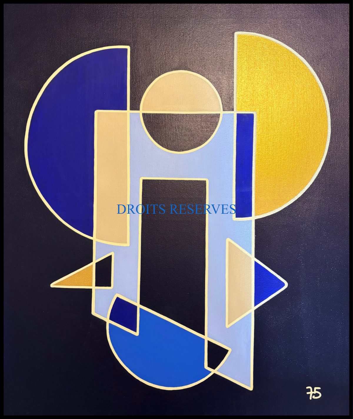 Peinture acrylique sur toile n°75107, 65 × 54 cm
