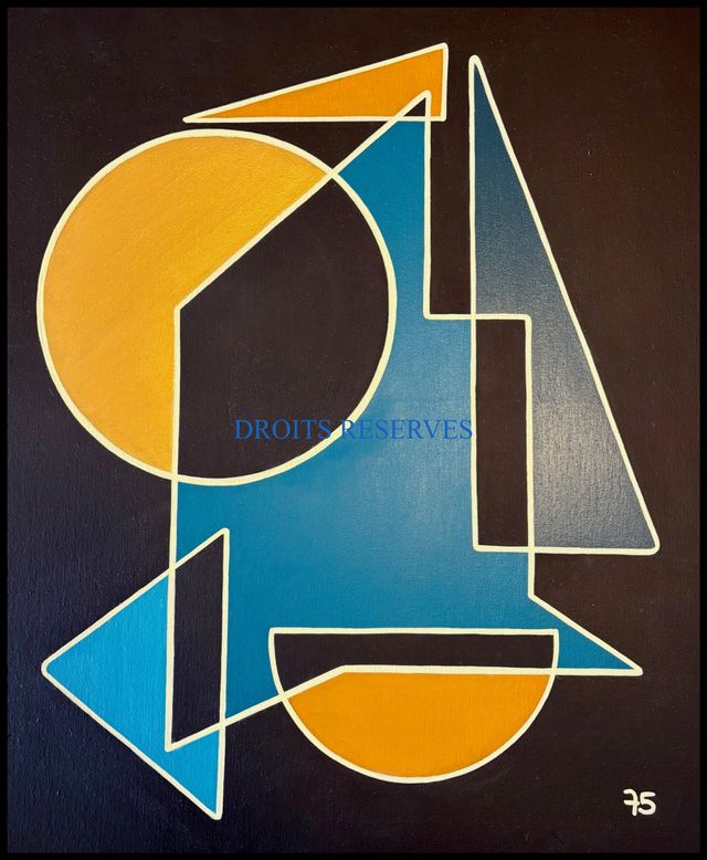 Peinture acrylique sur toile n°75115, 65 × 54 cm