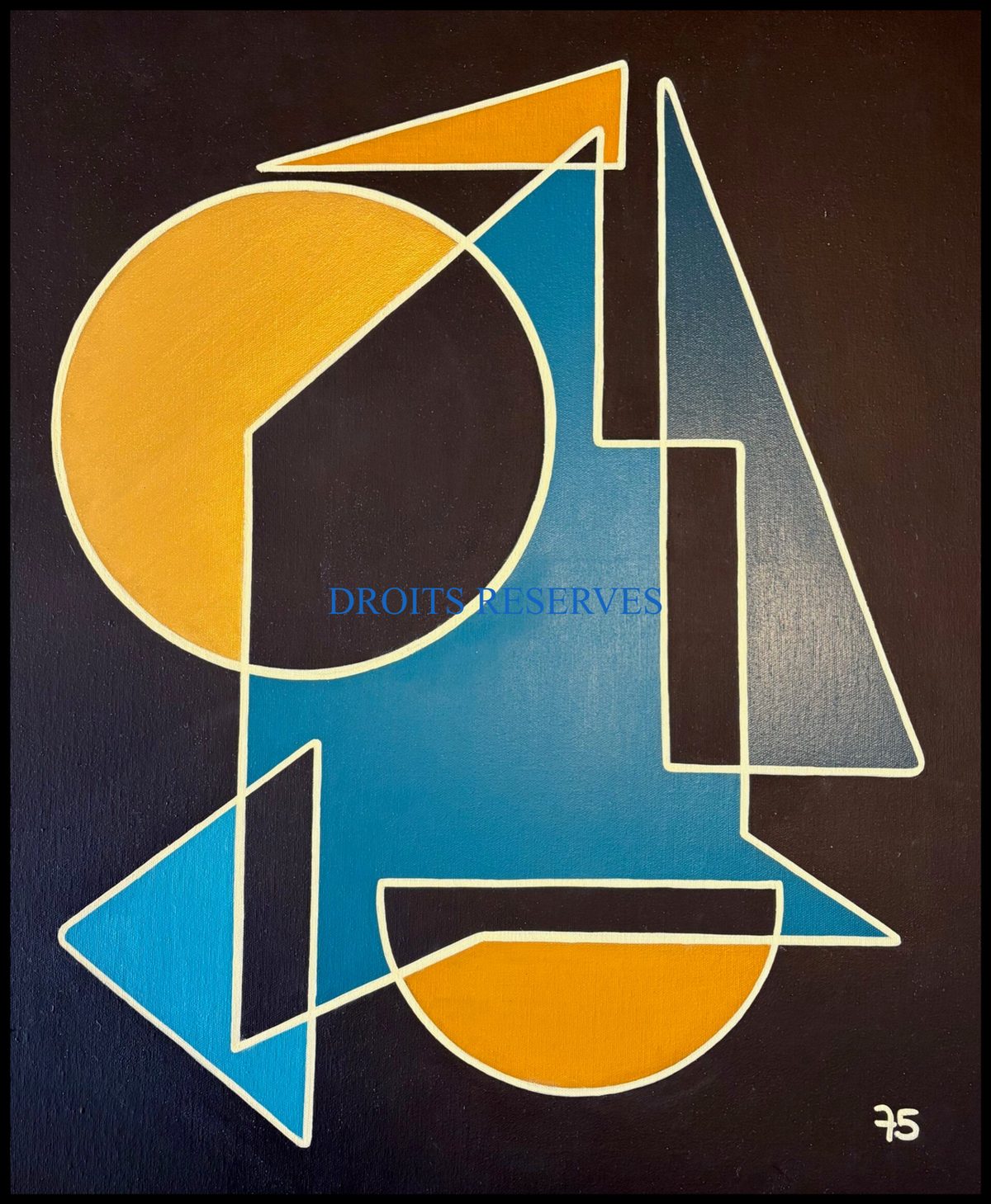 Peinture acrylique sur toile n°75115, 65 × 54 cm