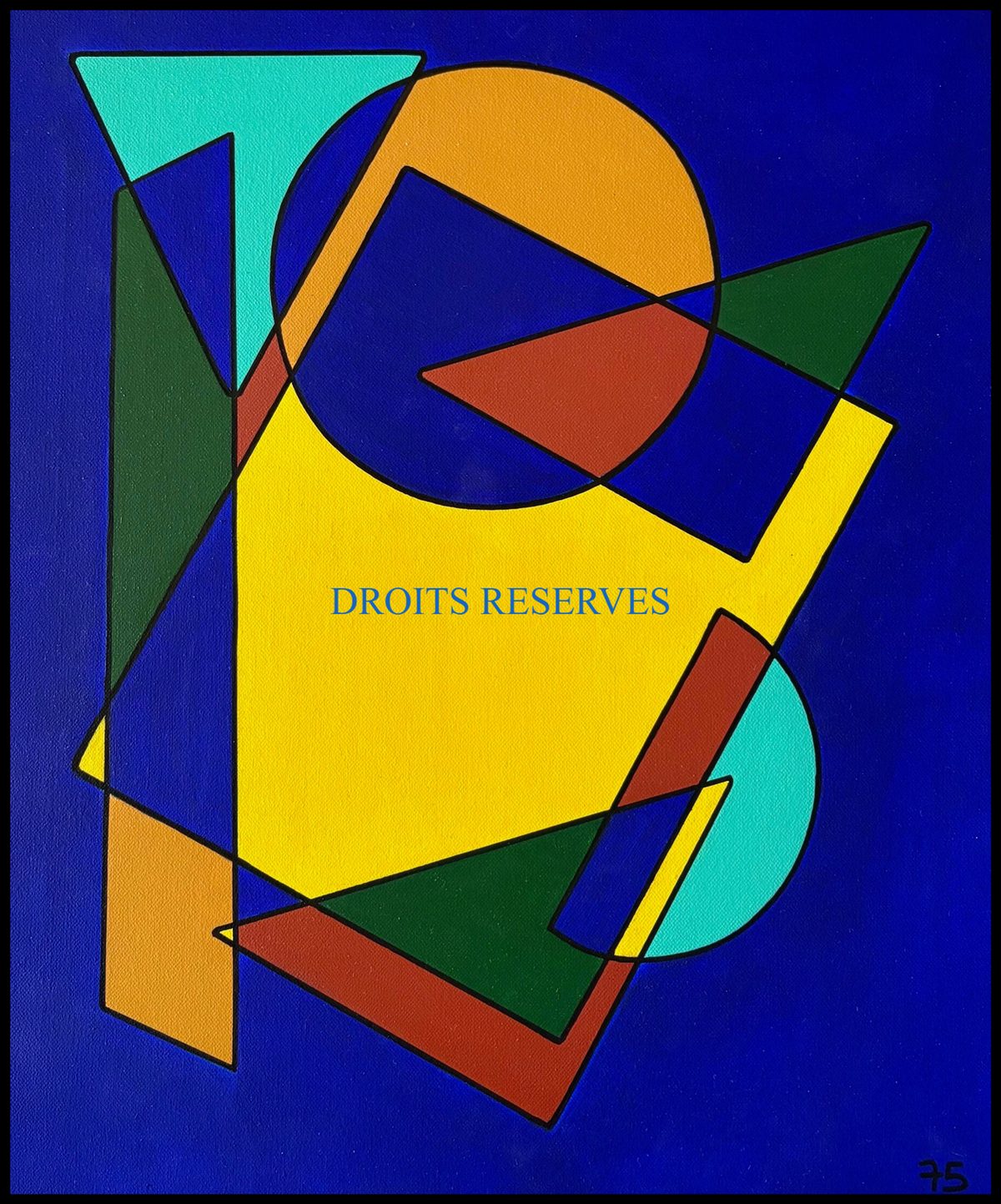 Peinture acrylique sur toile n°75116, 55 × 46 cm