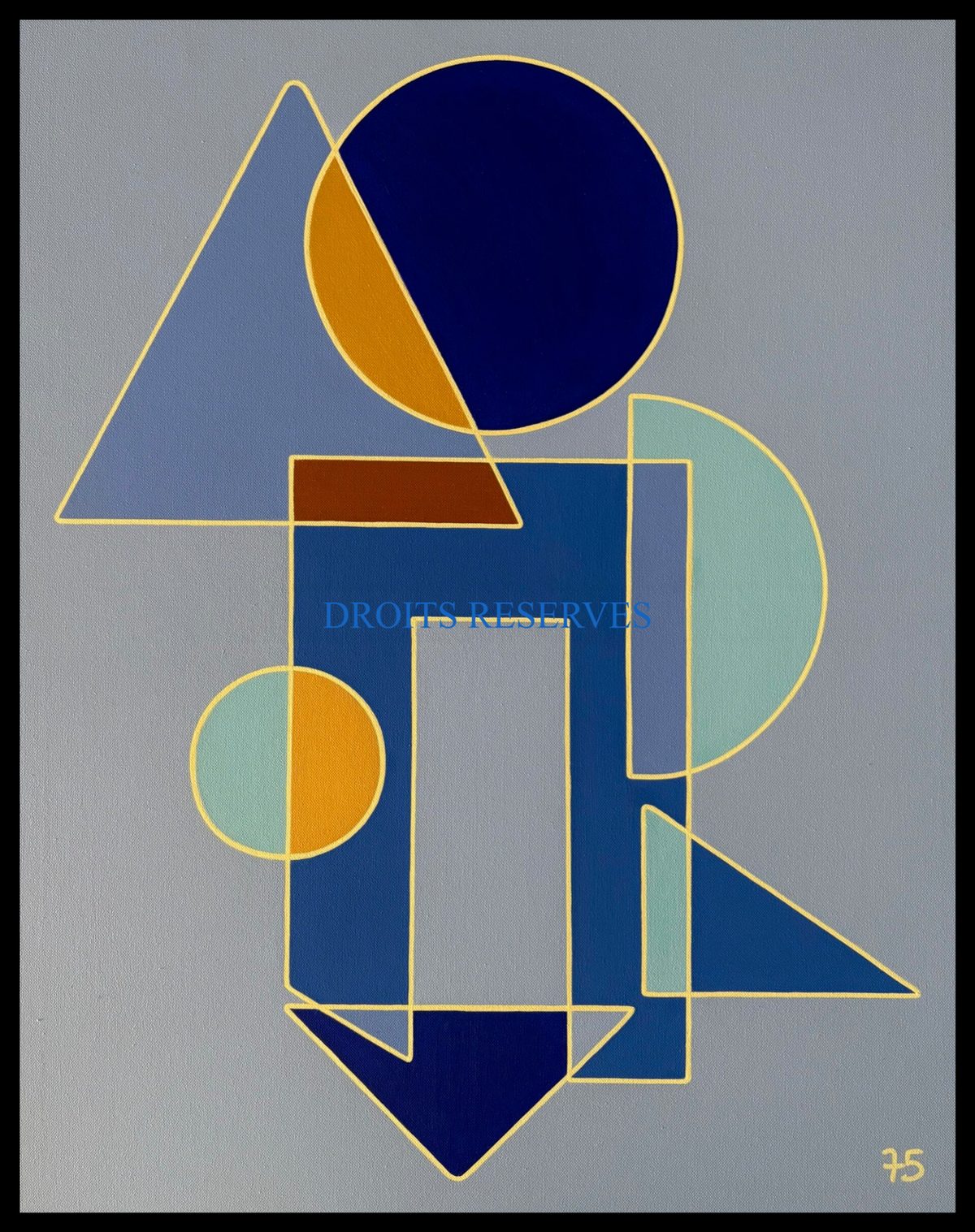 Peinture acrylique sur toile n°75121, 81 × 65 cm