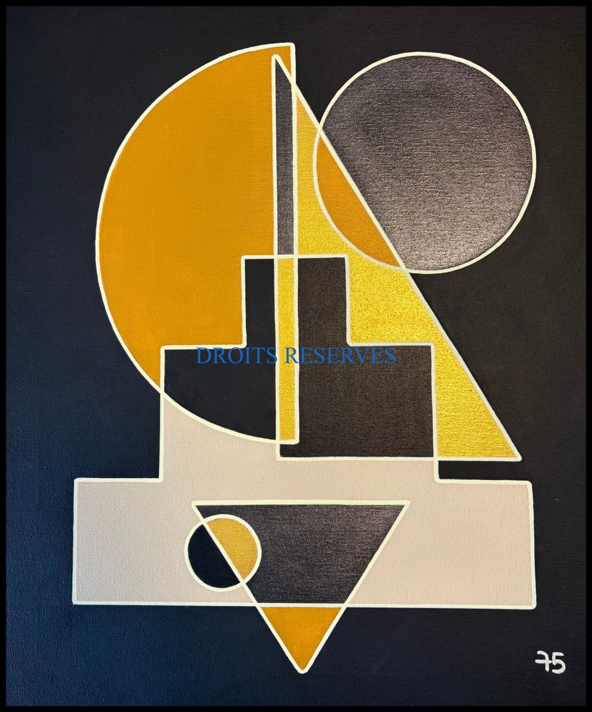 Peinture acrylique sur toile n°75124, 55 × 46 cm