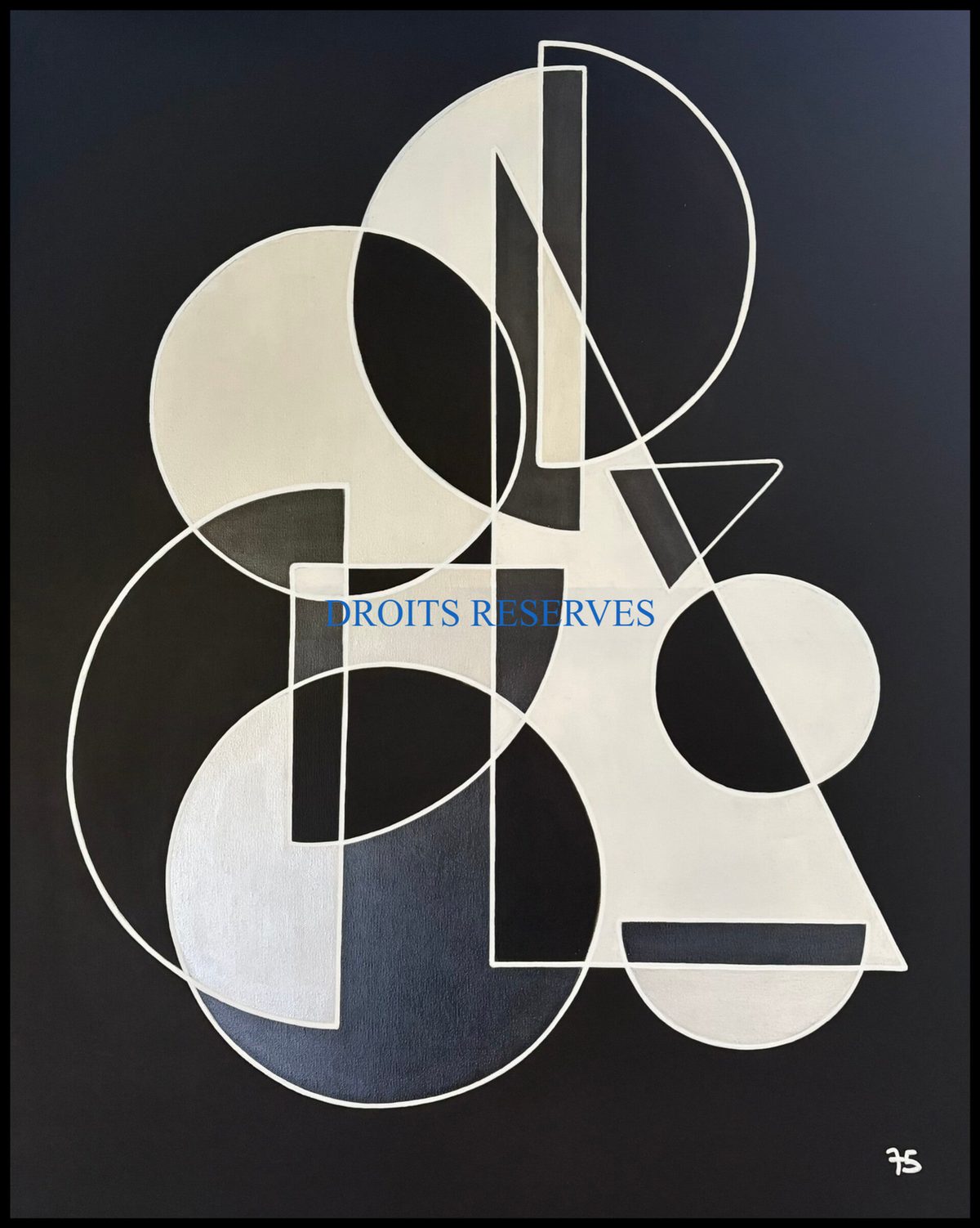 Peinture acrylique sur toile n°75125, 81 × 65 cm