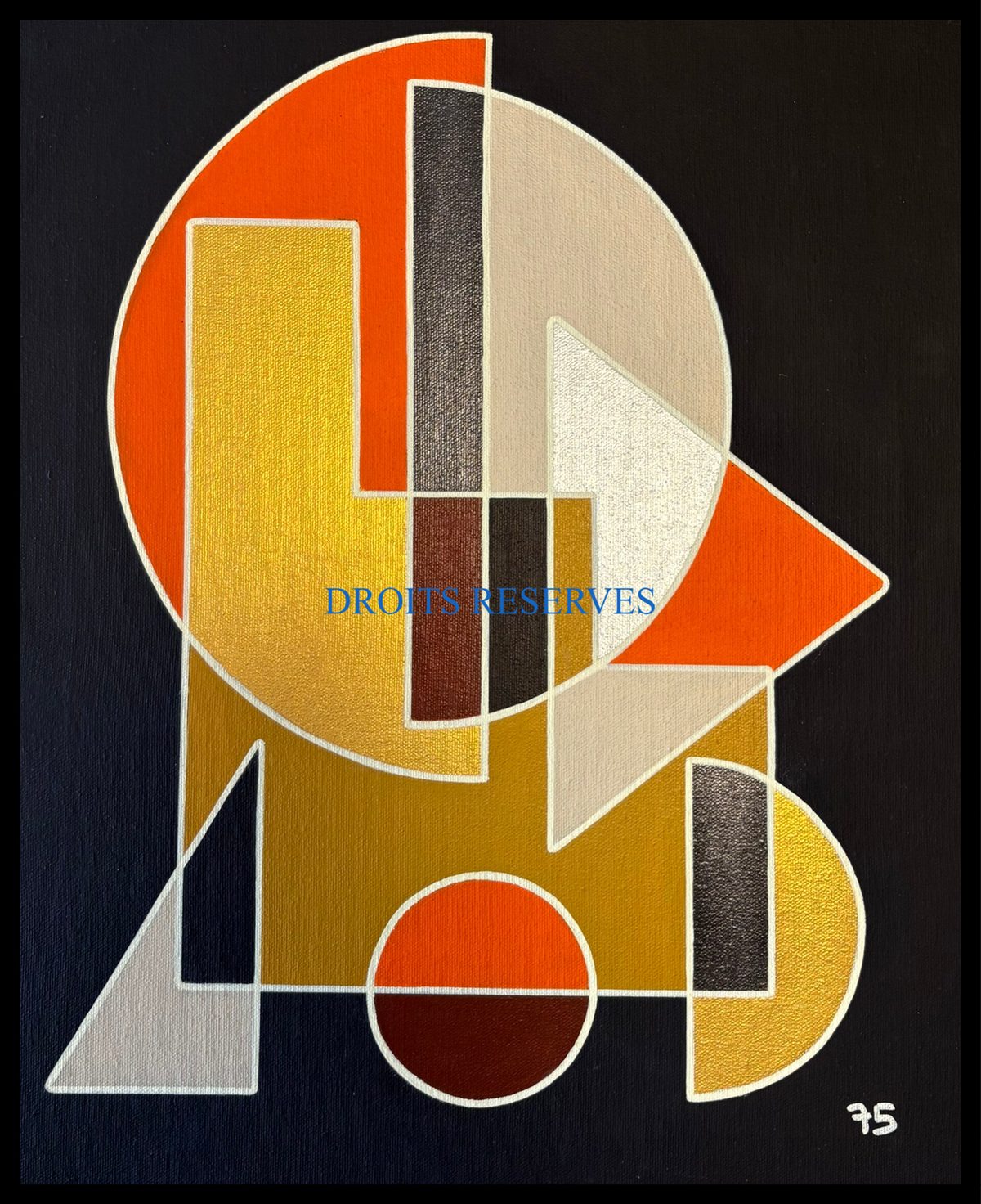Peinture acrylique sur toile n°75138, 46 × 38 cm