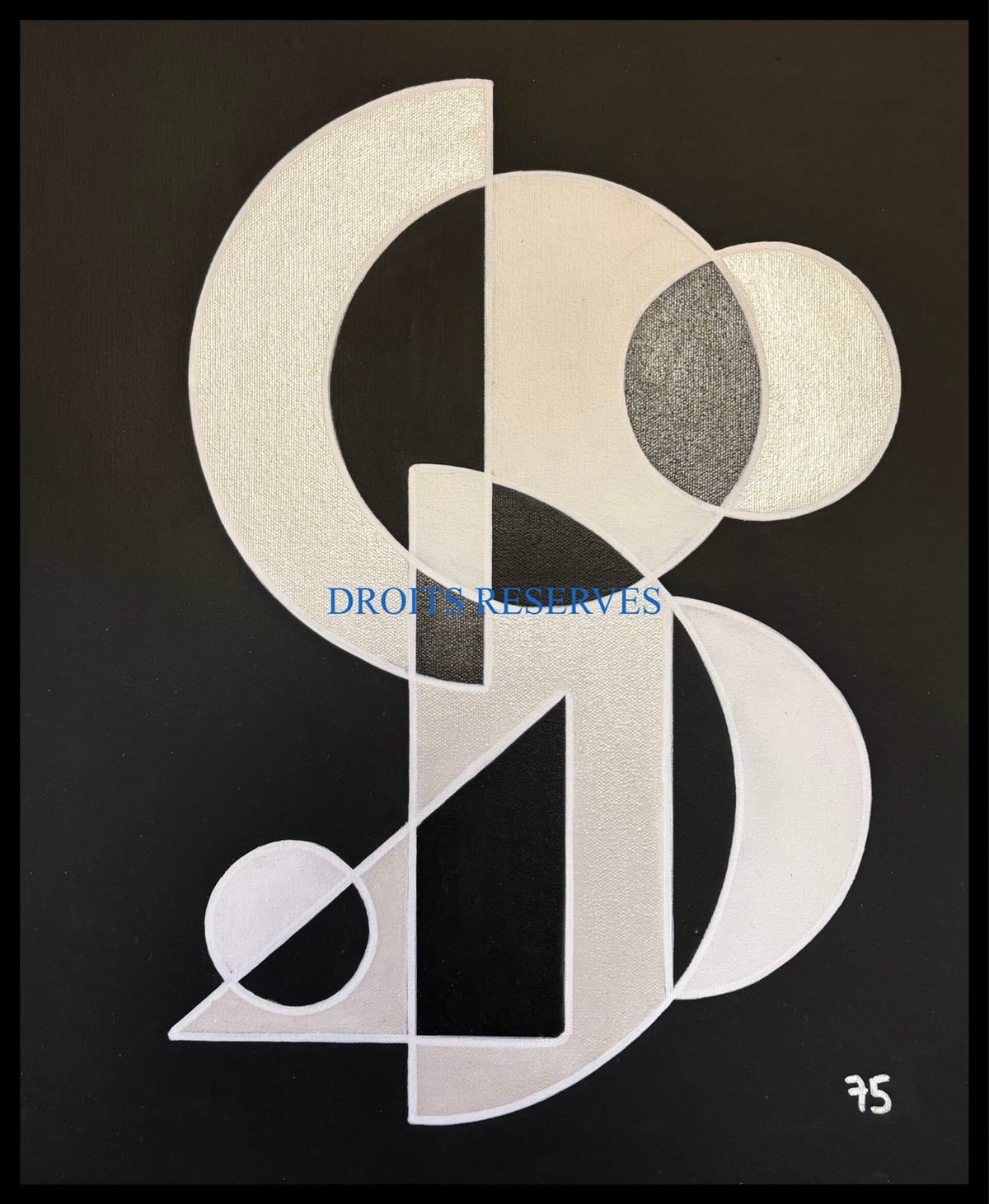 Peinture acrylique sur toile n°75141, 46 × 38 cm