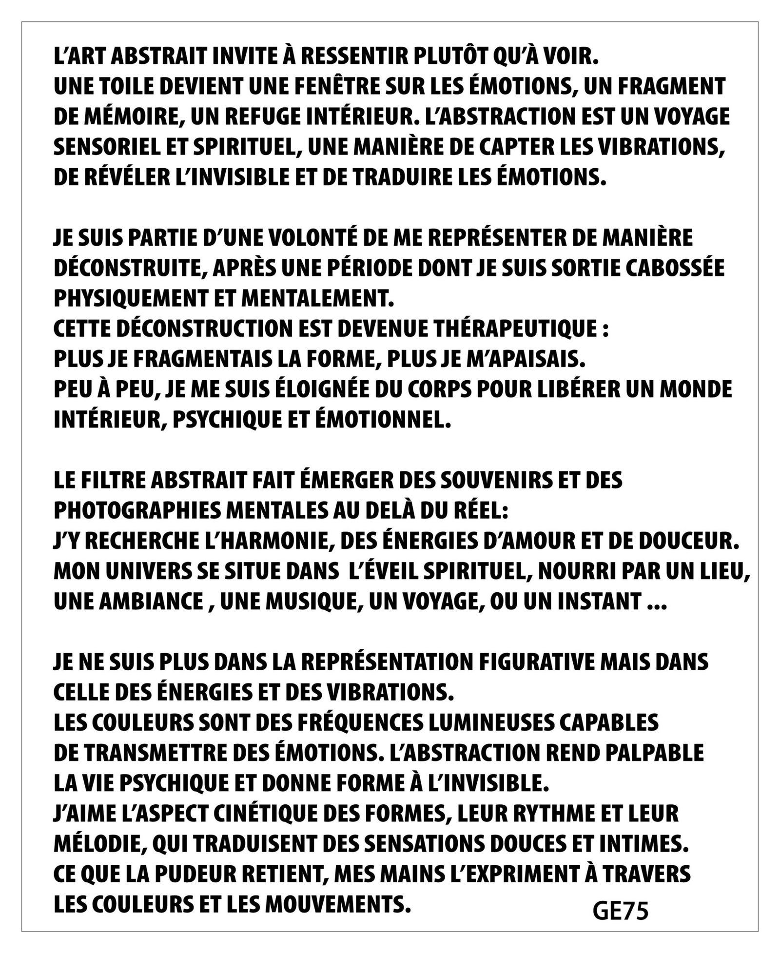 Toile de GE75 en cours de création à l'atelier